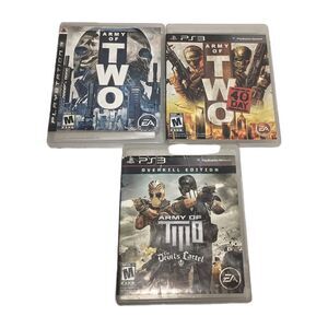 Mint Army Of Two Trilogy PS3 PlayStation 3 Lot 40th Day, Devil's Cartel Overkill